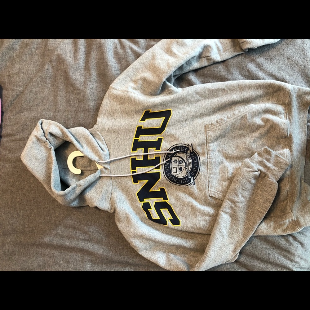 Grey college hoodie